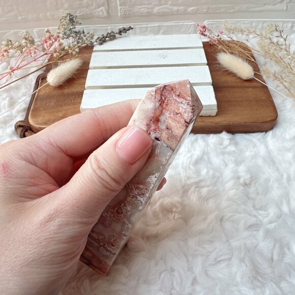 Beautiful Crazy Lace Agate Tower Obelisk - Picture 8 of 8